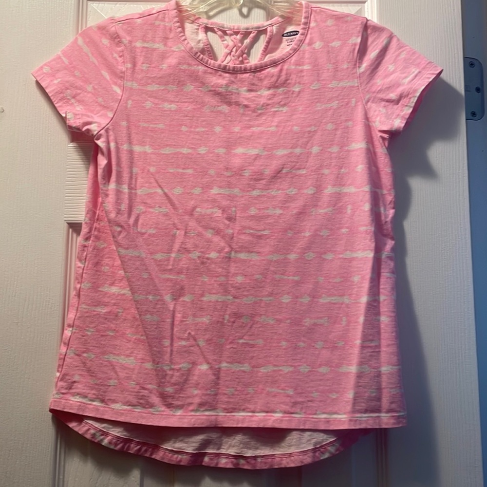 Old navy pink tie die girls large tee